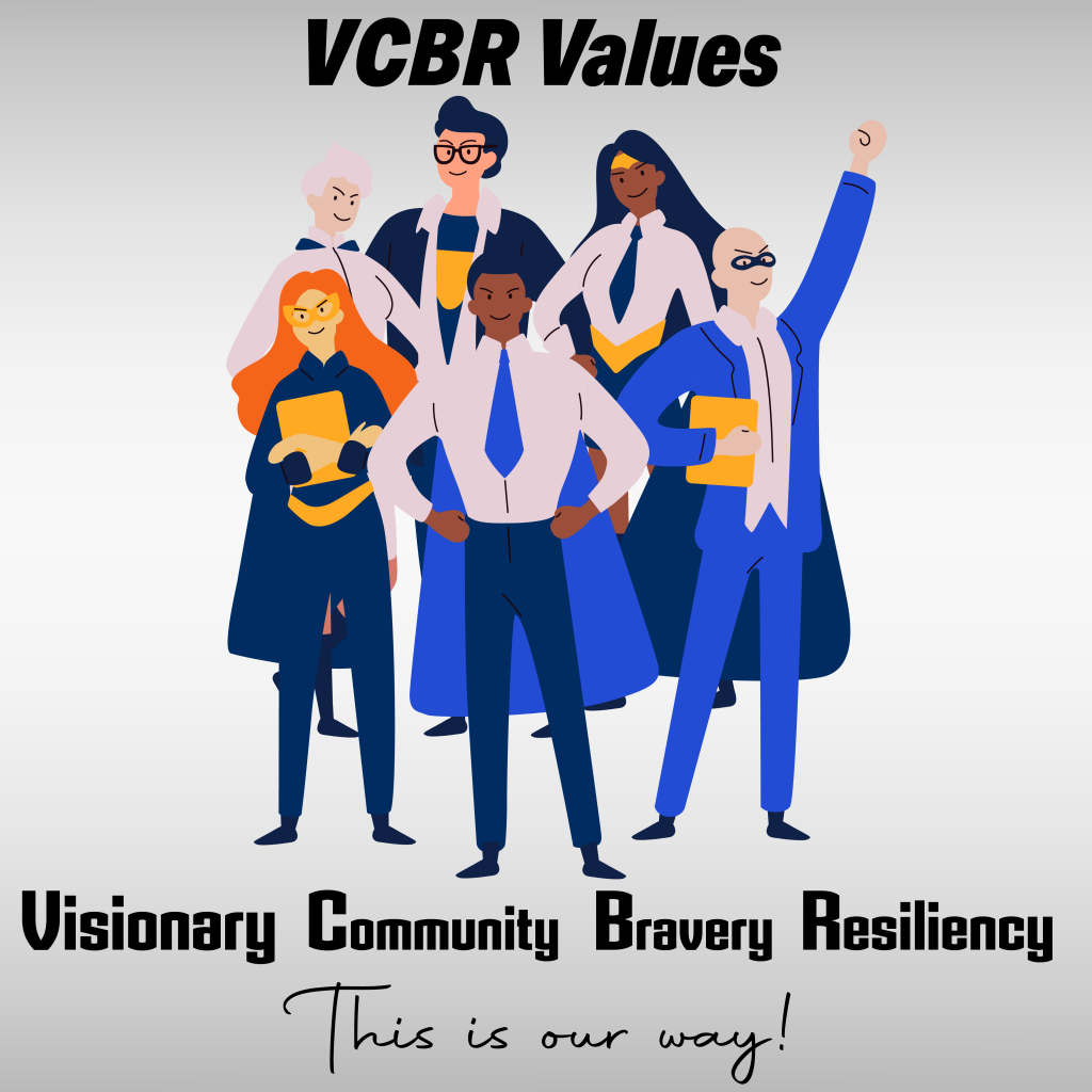 시설에서 추구하는 가치를 상징하는 슈퍼 히어로 직원(VCBR 직원) 이미지